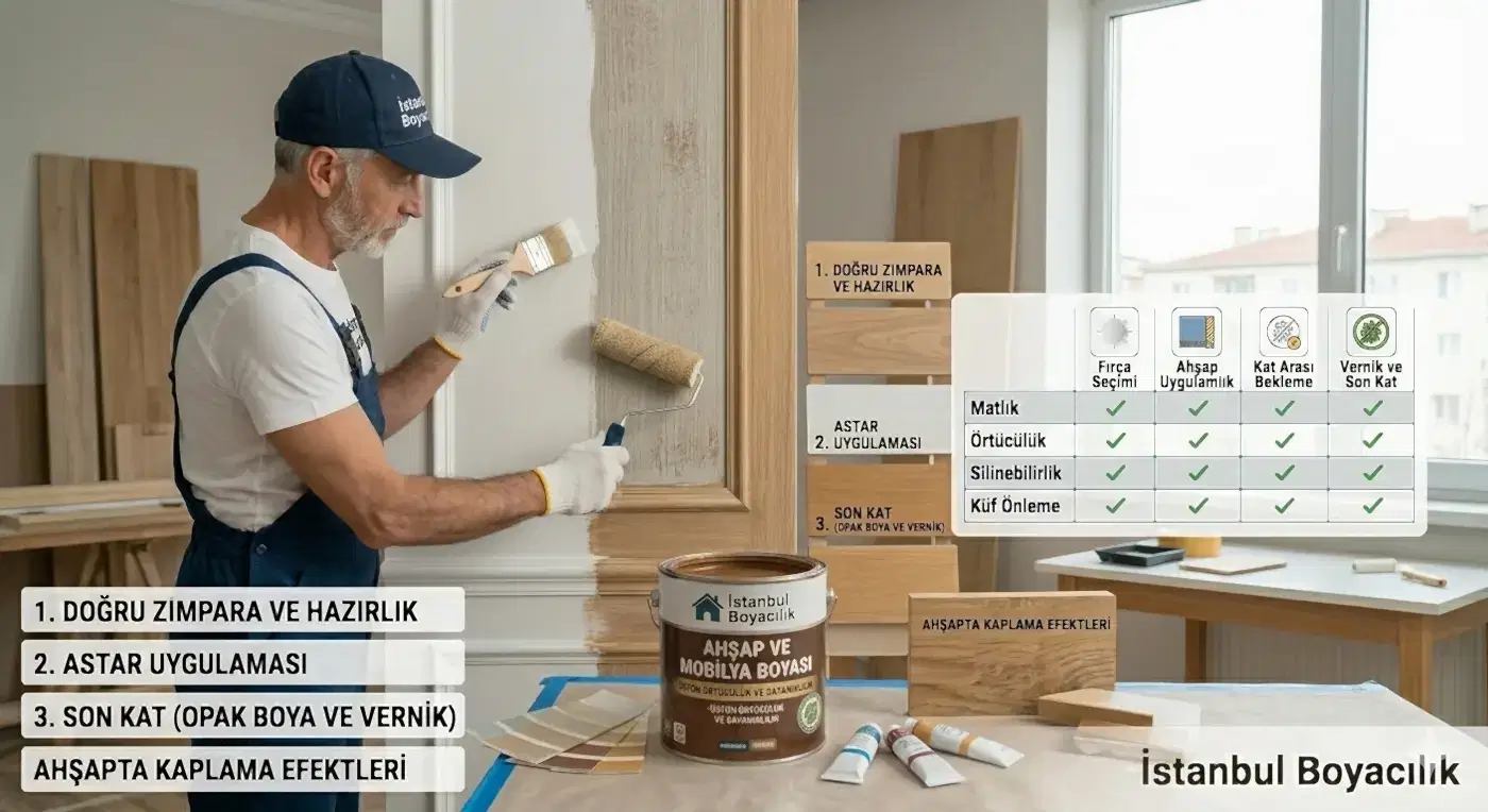 Ahşap boyama teknikleri ile kapı pencere ve mobilya yenileme