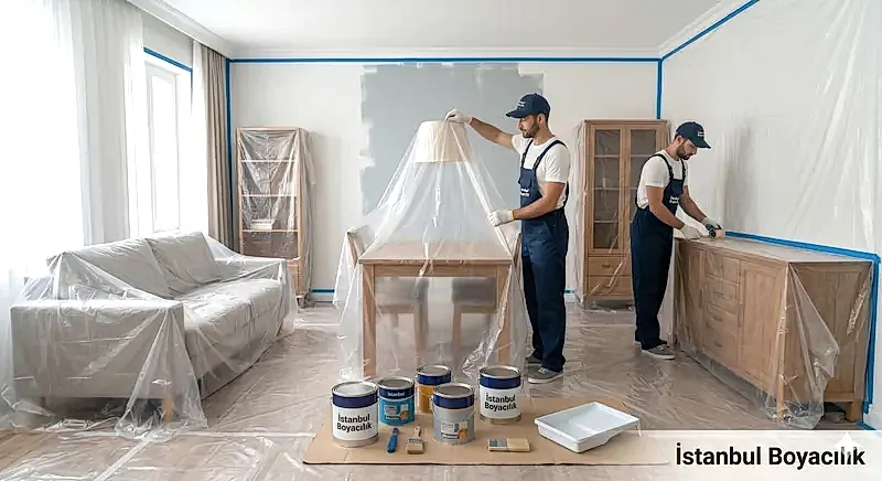Eşyalı ev boyama sürecinde eşya koruma