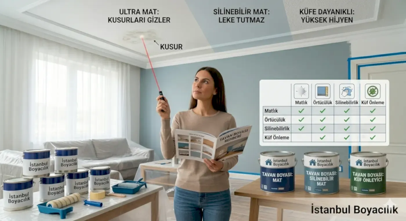 Tavan boyası için en iyi seçenekler ve damlama yapmayan teknikler