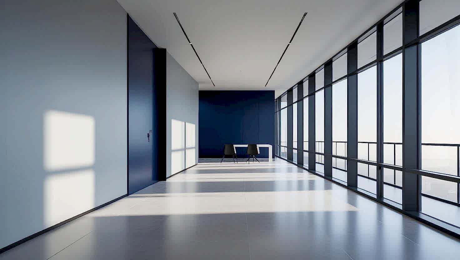 Etiler'de modern bir ofisin kurumsal kimliğe uygun boyanması