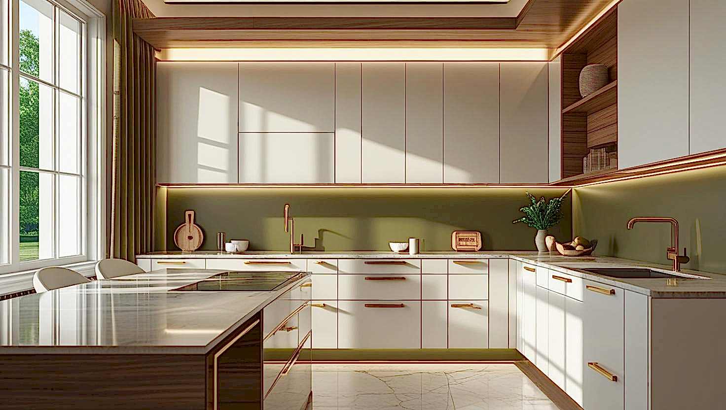 Beylikdüzü'nde bir mutfak için yapılan saten boya ustası ve alçı tamiratı işçiliği