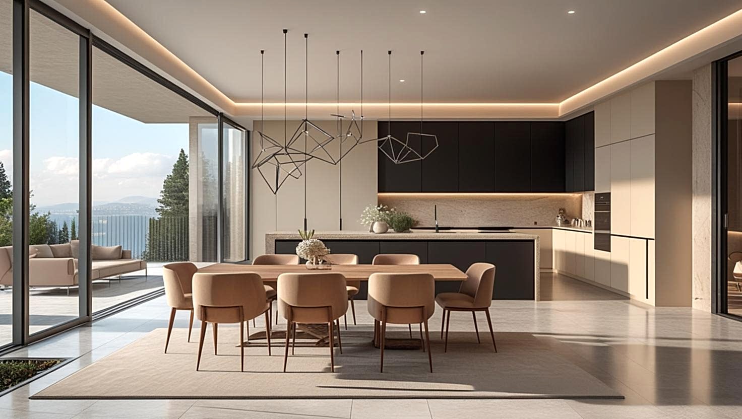 Ulus'ta lüks bir rezidans dairesinin yüksek tavanlı salonunun boyanması