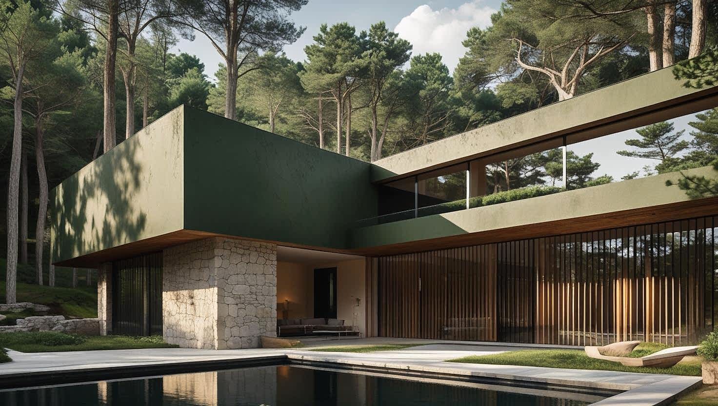 Ulus'ta Boğaz manzaralı modern bir villanın iç ve dış mekan uyumlu boyanması